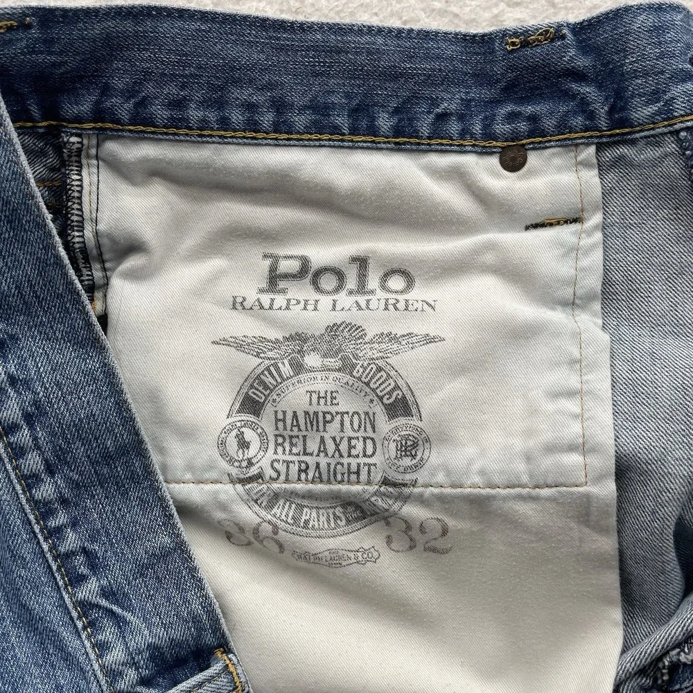 Polo Ralph Lauren Jeans Mens 38x30 (Tag 36x32) Hampton Relaxed Straight Stone